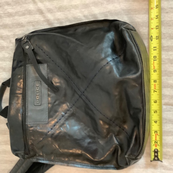 Black leather backpack - Police - Picture 6 of 8